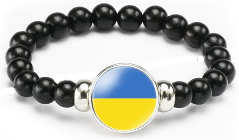 vmcoatdu National Flag Bracelet Elastic Rope Beaded Bracelet Support Your Country Travel Souvenir Gifts for Men Women - Image 1